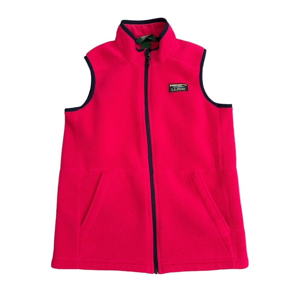 L.L. Bean Pink Fleece Vest Outerwear Girls Size Large 14/16